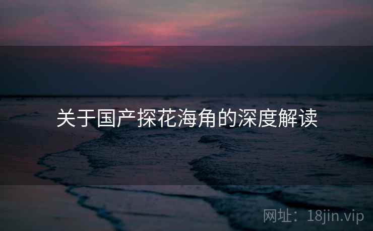 关于国产探花海角的深度解读  第1张 关于国产探花海角的深度解读  第1张