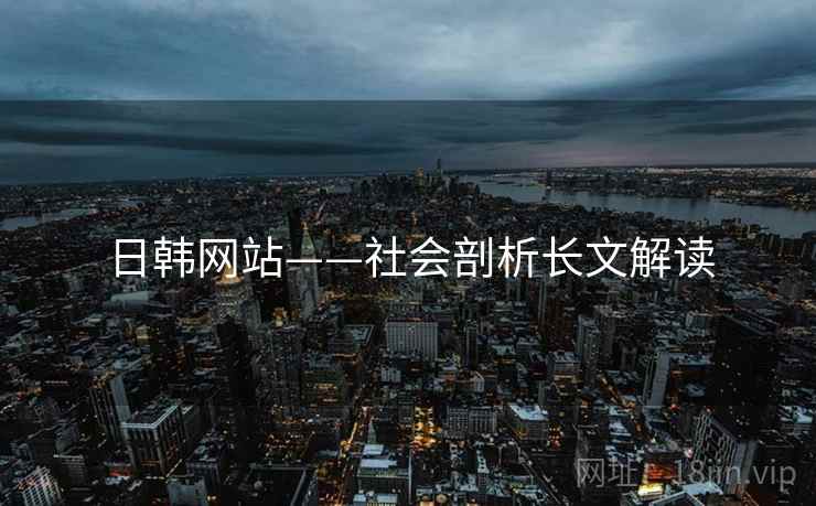 日韩网站——社会剖析长文解读  第1张 日韩网站——社会剖析长文解读  第1张