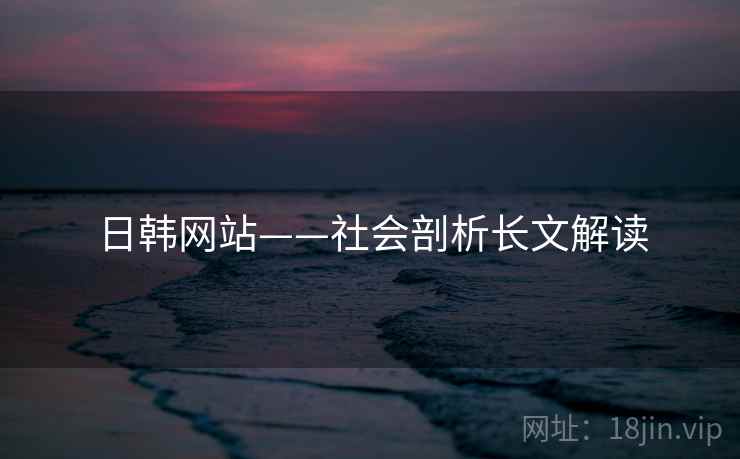 日韩网站——社会剖析长文解读  第2张 日韩网站——社会剖析长文解读  第2张